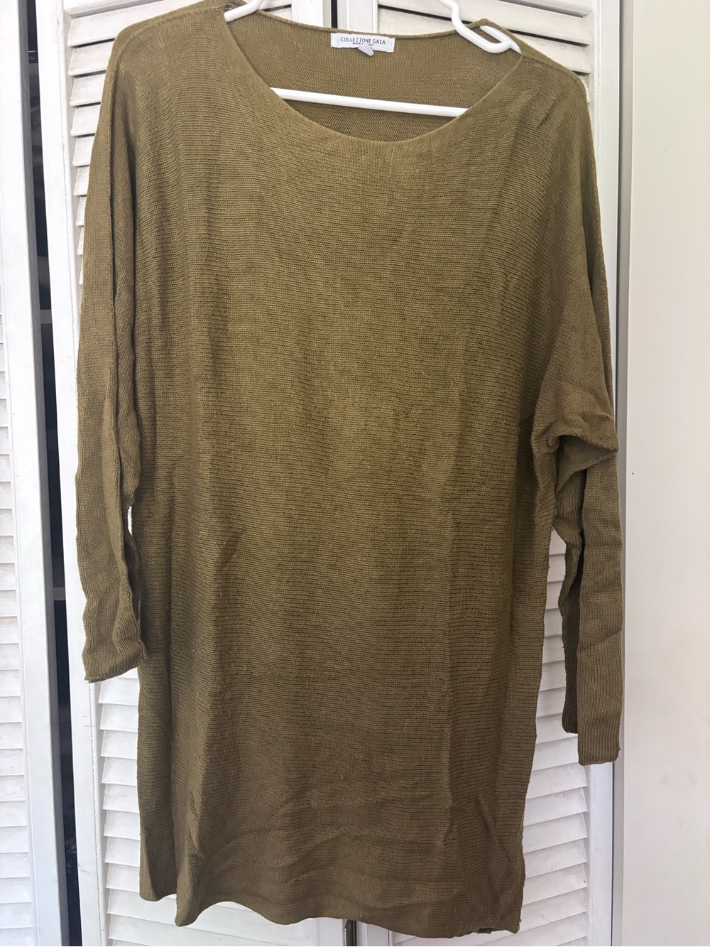 Collezione Gaia Olive Knit Crewneck Top